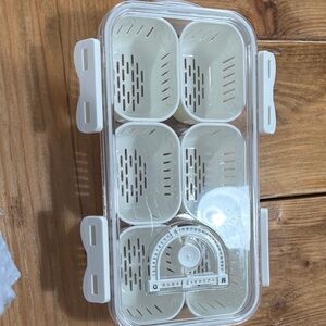 Clear Food Storage Container with White Dividers